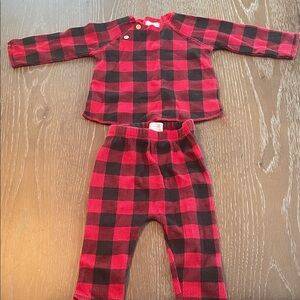 Mud Pie Plaid Baby Pajamas - Red and Black 3-6mo